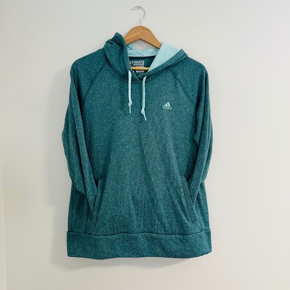Adidas | Turquoise Women’s  Long Sleeve Ultimate Hoodi Women’s Large - Picture 1 of 7